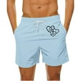 thumbnail image 2 of Kmdttou Men's Shorts Casual Fashionable And Casual Heart-Shaped Printed Drawstring Pocket Beach Shorts (Available in Big & Tall), 2 of 5