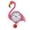 Flamingo-Pink, variant on Frog with Flower Silent Non-Ticking Wall Clock with Temperature Humidity Display