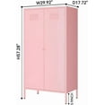 thumbnail image 4 of Metal Wardrobe Coat Cabinet with Adjustable Shelves and Hanging Rod,Storage Closet Locker for Bedroom, Room,Office, Home, School,Almirah for Clothes,Blanket. (2 Door Long Rod, White), 4 of 7