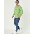 thumbnail image 4 of INSPIRE CHIC Men's Hoodie Sweatshirt Long Sleeves Soild Drawstring Pullover Light Green L, 4 of 6