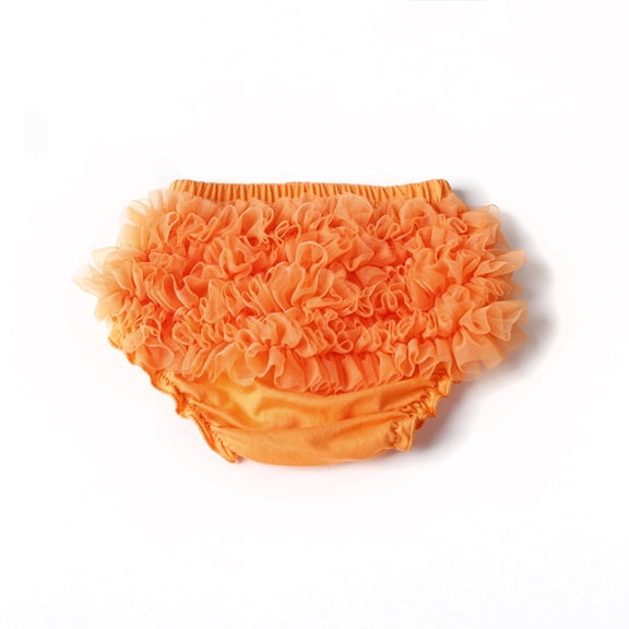 LYMAYTER Baby Girls Cute Ruffle Diaper Cover for 0-24M Infant Solid Color Mesh Tutu Shorts Comfortable Bottoms