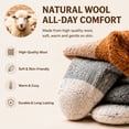thumbnail image 4 of Womens Cotton Blend Mid Calf Socks Fair Isle Speckled Knit Snowflake Pattern Crew Socks Autumn Winter Thermal Warm Cozy Casual Dress Socks (C), 4 of 5