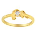 thumbnail image 2 of 10K Yellow Gold 1/10 Cttw Brilliant Round-cut Diamond Swirling Solitaire Promise Ring (H-I Color, SI2-I1 Clarity) - Size 5, 2 of 7