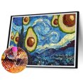 thumbnail image 1 of Cuadros Decorativos 5D DIY taladro redondo completo diamante pintura aguacate estrella mapa decoración del hogar arte artesanal Wdftyju embutido en tela, 1 of 8