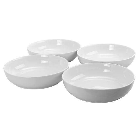 Gibson Home 122921.02 8.5 in. Extra Wide Sto are Dinner & Serving Bowl, White, Set of 4