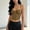Brown, variant on Solid Color Fishbone Boning Corset, Built-In Bra Waist Shaping Bustier Camisole Tank Top Daily Inner Shapewear Black 80