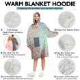 thumbnail image 5 of Wearable Oversized Blanket,Pioneer Flower Floral Print Pattern Wearable Blanket Hoodie for Adults,Cozy Hooded Blankets with Super Pockets,Super Warm Fuzzy Pullover for Women & Men, 5 of 6
