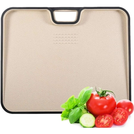 

Multi-function Cutting Board Wheat Straw Plastic Cutting Board for Kitchen Dishwasher Safe Chopping Board with Juice Grooves Non-slip Fruit Chopping Block for Home