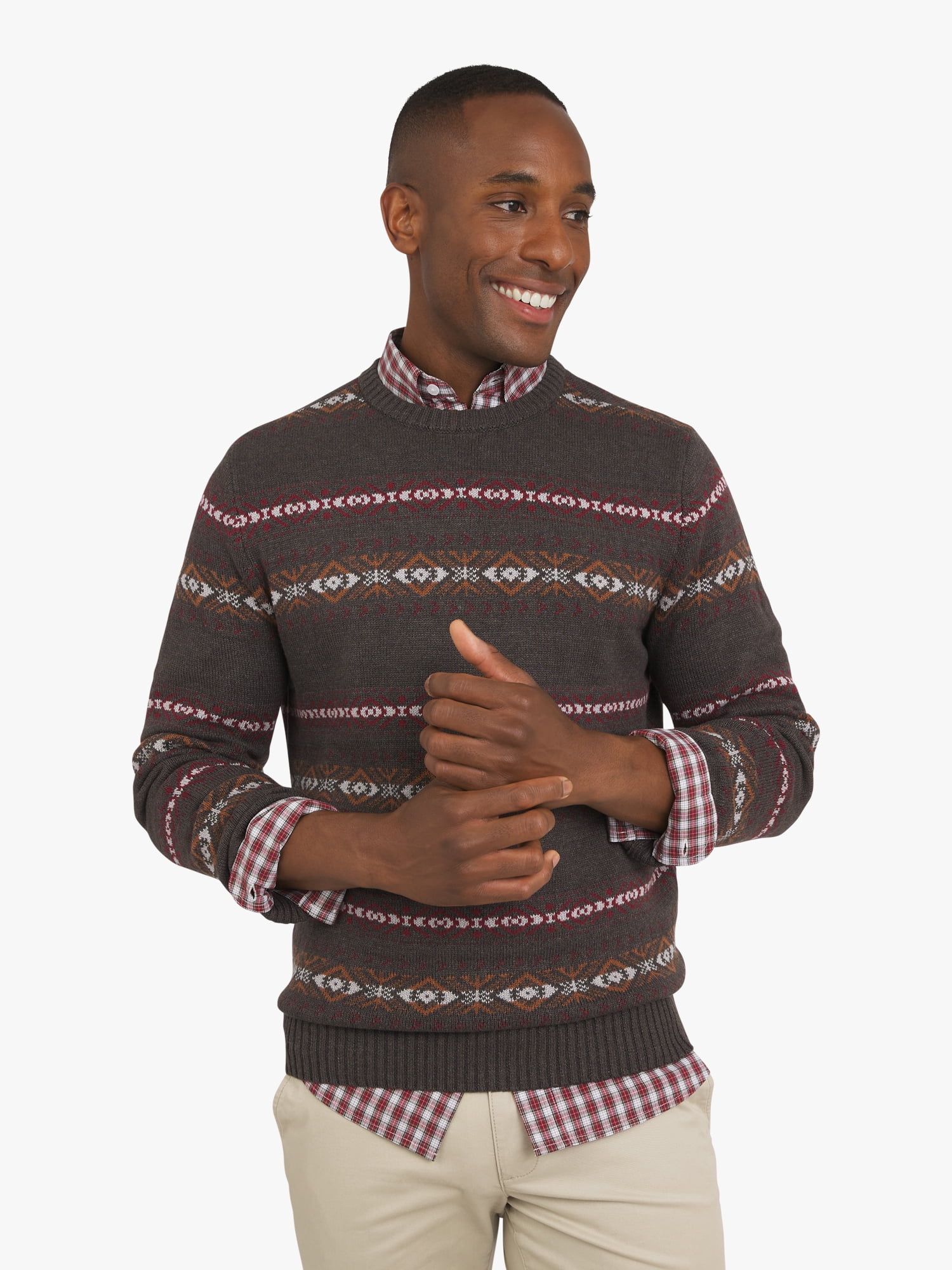 Chaps Men's & Big Men's Long Sleeve Crewneck Sweater, Sizes S-3XL