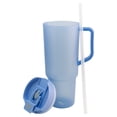 thumbnail image 4 of Termo de Plástico con Tapa Doble y Popote, Vaso Alto Reutilizable con Asa Ergonómica, Capacidad 1.2 Litros, Color Azul, 4 of 7