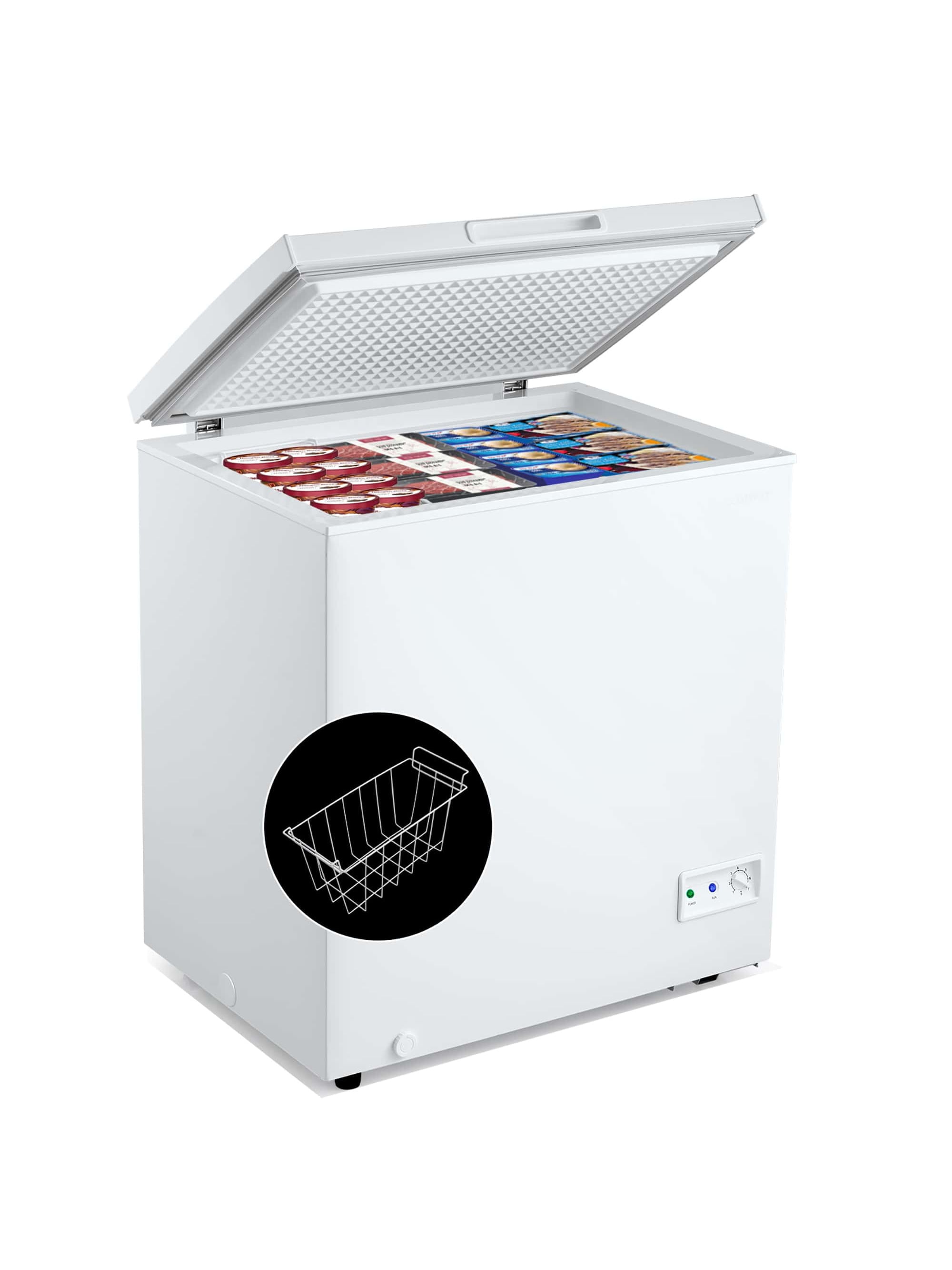 Costway 5 Cubic Feet Chest Freezer w/Removable Storage Basket Deep ...