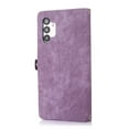 thumbnail image 4 of Dteck for Samsung Galaxy A13 Case, PU Leather Magnetic Flip Zipper Wallet Case with Cart Slot Hand Strap and Kickstand Shockproof Protective Case for Samsung A13 6.6" Ladies Women Men, Purple, 4 of 10