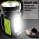 thumbnail image 2 of Antorcha LED ultrapotente recargable por USB 135000 lúmenes 6000 mah con luz lateral Linterna impermeable de alta potencia para emergencias senderismo camping caza, 15,8*8,5 cm, 2 of 5