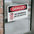 thumbnail image 4 of (2 Pack) No Swimming No Ice Skating OSHA Danger Sign 10 Inch X 7 Inch Vinyl Label Decal Sticker Weather Resistant, UV Protected for Workplace, Business, and Construction Site, Made in, 4 of 7