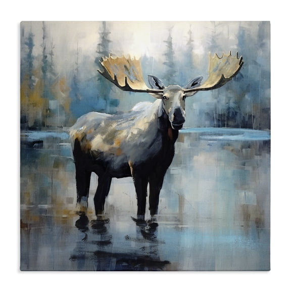 Stupell Industries Farmhouse Abstract Moose Canvas Art, 17 x 17, by Georgie Harrison