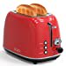 thumbnail image 3 of Toaster 2 slice, KitchMix Retro Stainless Steel Toaster with 6 Settings, 1.5 In Extra Wide Slots, Bagel/Defrost/Cancel Function, Removable Crumb Tray (Red), 3 of 10