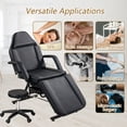 thumbnail image 5 of Massage Salon Tattoo Chair  with Two Trays, Esthetician Bed with Hydraulic Stool, Multi-Purpose 3-Section Facial Bed Table, Adjustable Beauty Barber Spa Beauty Equipment, Black, 5 of 9
