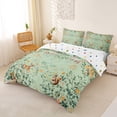 thumbnail image 3 of Erosebridal Vintage Floral Duvet Cover Set, Wild Horse Moose Squirrel Bedding Full, Green, Polka Dots Reversible, 3pcs 1 Duvet Cover and 2 Pillowcases, No Comforter, 3 of 6