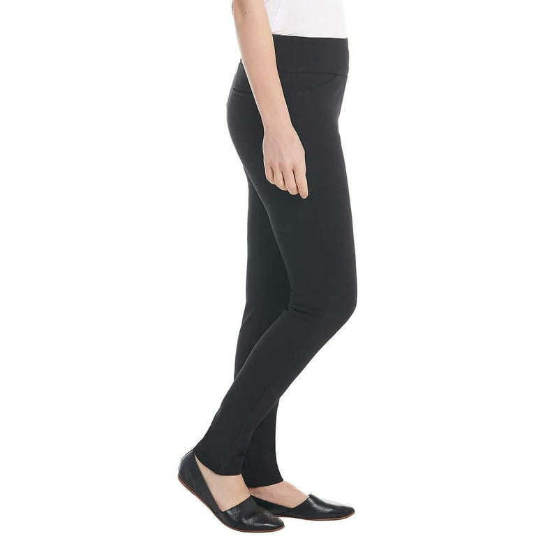Dalia Women's Pull-On Ponte Pant 4-Way Stretch Fabric (Black,Medium) 