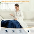 thumbnail image 4 of TRUSTWARMTH Heated Blanket Electric Blanket Twin Waffle, 62" x 84" with Sherpa Fleece Fast Heating Blanket 6 Heating Levels & 10 Hours Auto off ETL Certification, Navy Blue, 4 of 7