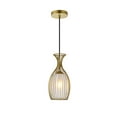 thumbnail image 2 of Elegant Lighting Ld2417 Glyph 6" Wide Cage Pendant - Brass, 2 of 7