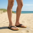 thumbnail image 2 of Ecetana Men's Flip Flops Comfort Yoga Mat Leather Beach Thong Sandals with Arch Support, 2 of 7