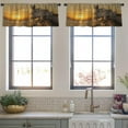 thumbnail image 4 of LALILO Kitchen Curtain Valance Unique Universe Blue Earth Rod Pocket Window Curtain 52"x 18" Set of 2, 4 of 7