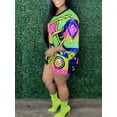 thumbnail image 4 of LovelyWholesale Women's Sequin T Shirt Dress Sexy Floral Letter Print 3/4 Sleeve Birthday Dress Glitter Party Clubwear, 4 of 7