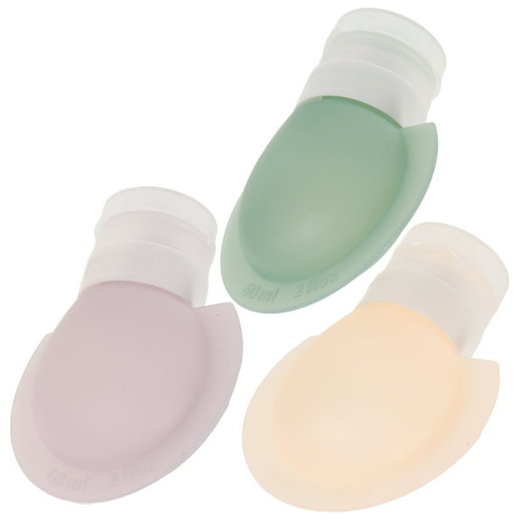 Travel Bottles for Toiletries 3Pcs Squeezable Silicone Bottles Leakproof for Kids Use Assorted Color