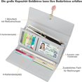 thumbnail image 2 of Cartera de cuero para mujer, monedero grande, porta chequera con colgante de hoja con cremallera, tarjetero, bolsillo para teléfono, 2 of 5