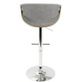 thumbnail image 5 of Curvo Mid-Century Modern Adjustable Barstool with Swivel in Walnut and Light Grey by LumiSource, 5 of 8