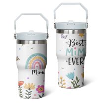20 Oz Tumbler Rainbow Flowers Tumbler with Lid and Straw, Birthday Gift Cup for Friend Women Men Coffee Travel Mug Thanksgiving Day Halloween Christmas Gift Water Bottle