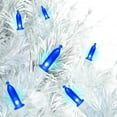 100Count Blue LED Mini Christmas Lights with White Wire, 21', Holiday