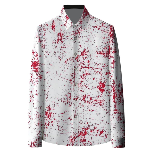Chemise Décontractée à Manches Longues Imprimée 3D pour Hommes Halloween Mode Confortable pour Automne