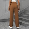thumbnail image 4 of MIXUE Linen Pants Women Summer Solid Color Straight Leg With Pockets Casual Styling Trousers Holiday Wear,Brown,XXL, 4 of 6