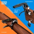 thumbnail image 2 of JOWOOM GT-100 Dual-Function Guitar Capo Tuner with Rechargeable Battery, Zinc Alloy & Silicone, Black/Silver, 48N Spring, RGB LED, Micro USB, 7H Playtime, 2 of 7