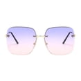 thumbnail image 1 of XASZHN Fashion Unisex Rimless Metal Gradient Sunglasses for Travel Shopping Outdoors Purple_002 One Size, 1 of 5