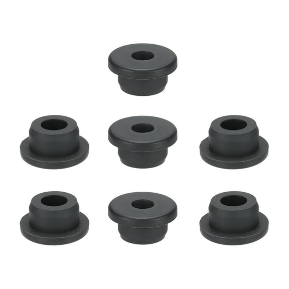 Uxcell Silicone Rubber Grommets, 7 Pcs 1/2"(21mm) Drill Hole, 1/2"(12mm) Inner Dia. Top Hat Wire Gasket Rubber Hole Plug for Wiring Irrigation System Firewall, Black
