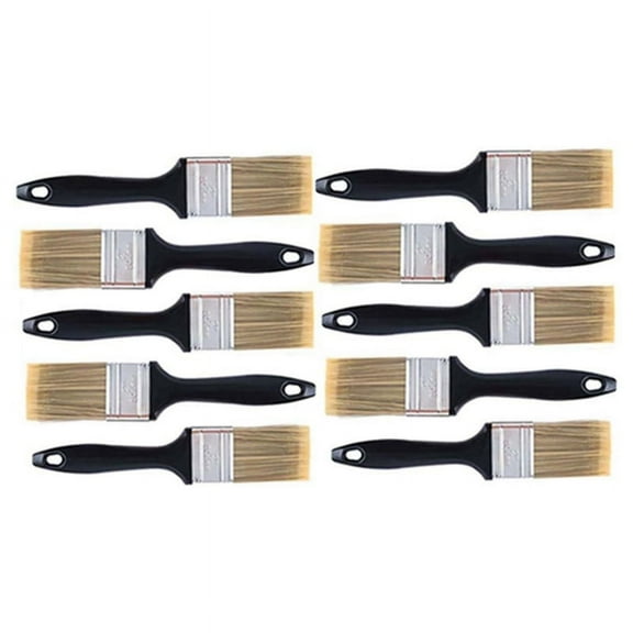 10 Pieces 2 Inch Paint Brush,Flat Brushes Professional Tools with Treated Plastic Handle for DIY