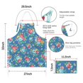 thumbnail image 7 of Pioneer Flower Floral Print Pattern Apron-Garden Aprons for Women with Pockets-Cotton Linen Waterproof Kitchen Cooking Gardening Aprons Adjustable for Kitchen,Cooking,BBQ and Salon 33x27 Inch, 7 of 7