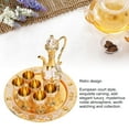 thumbnail image 3 of Juego De Cafetería Vintage Kit De Bandeja De Vino Retro Europeo Exquisito Tallado De Tazas De Vinos De aleación De Zinc Para Mostradores De Bar, 3 of 7