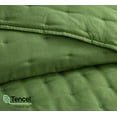 thumbnail image 4 of Chezmoi Collection Tencel Modal Blend Quilt Set Queen Size, Forest Green, Lightweight Soft Bedspread Crescent Stitched Quilt for All Seasons, 3-Piece, 4 of 9