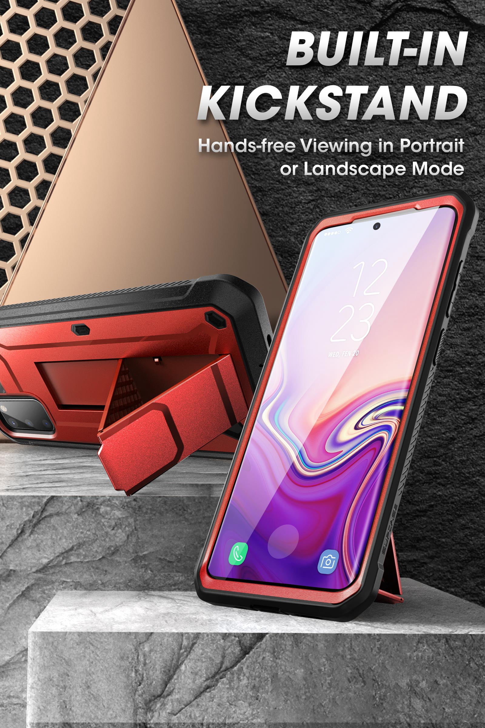 SUPCASE Unicorn Beetle Pro Series Designed for Samsung Galaxy S20 FE 5G Case (2020 Release), Full-Body Dual Layer Rugged Holster & Kickstand Case with Built-in Screen Protector (Ruddy)