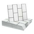 thumbnail image 1 of Uxcell 20 Piezas de Azulejos de Mármol Autoadhesivos Impermeables para Paneles de Pared Backsplash para Baño 12"x12" Diseño de Ladrillo Blanco, 1 of 7