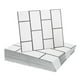 thumbnail image 1 of Uxcell 20 Piezas de Azulejos de Mármol Autoadhesivos Impermeables para Paneles de Pared Backsplash para Baño 12"x12" Diseño de Ladrillo Blanco, 1 of 7