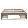 thumbnail image 5 of Bellemave Queen Beds with 6 Storage Drawers, Wood Queen Size Platform Bed Frame with Wood Slat Support, Rustic Style Storage Bed Frame Noise-Free, No Box Spring Needed（Antique Gray), 5 of 9