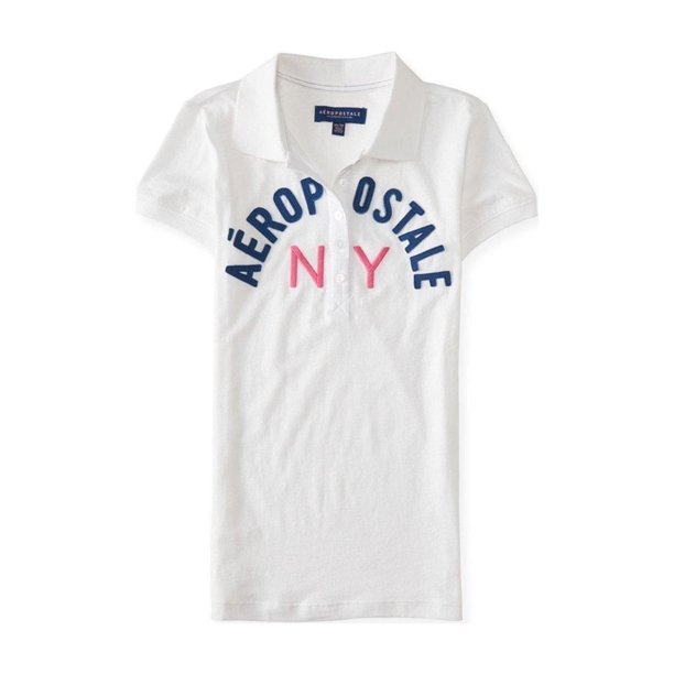 Polo Aeropostale NY para mujer, blanco, pequeño Aeropostale Polo