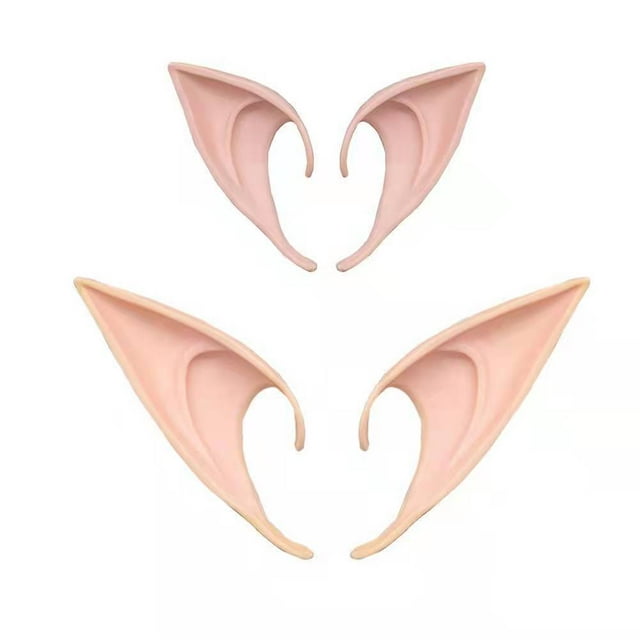 Orejas de elfo de duendecillo, orejas de hada, accesorios de transmisión en vivo para fiesta de Halloween de cosplay, disfraz de fiesta de anime, orejas de vampiro élfico de baile de máscaras (2 pares