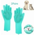 thumbnail image 2 of Pet Grooming Cleaning Gloves Dog Cat Bathing Shampoo Glove Scrubber Magic Dishwashing Cleanner Sponge Silicon Hair Removal Glove, 2 of 9