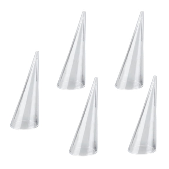 BESTYASH Set of 5 Hollow Transparent Cone Display Stands for Retail Store Showcasing